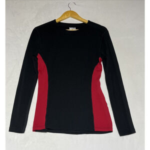 Minus 33 Merino Wool Knit Top Womens M Black Red Long Sleeve Base Layer Mid
